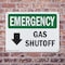 Signmission Gas Shutoff (Down Arrow) With Symbol, 18 in W x Rectangle, Plastic OS-2PACK-EM-P-1218-L-10387 - alternate 8